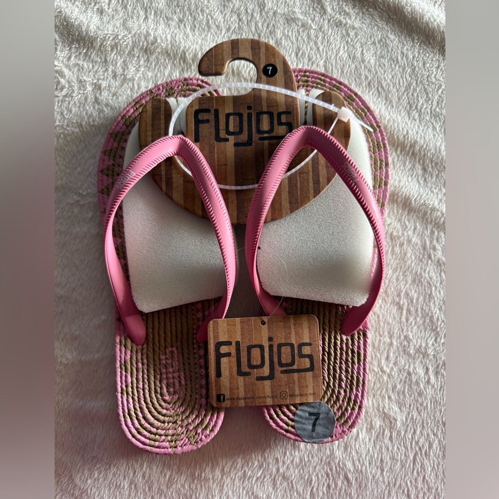 FLOJOS Dorian Pink Flip Flop Sandals 7
